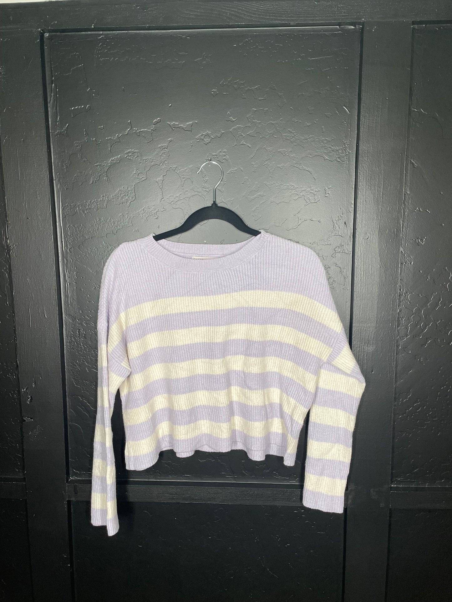 Purple and White Striped Sweater