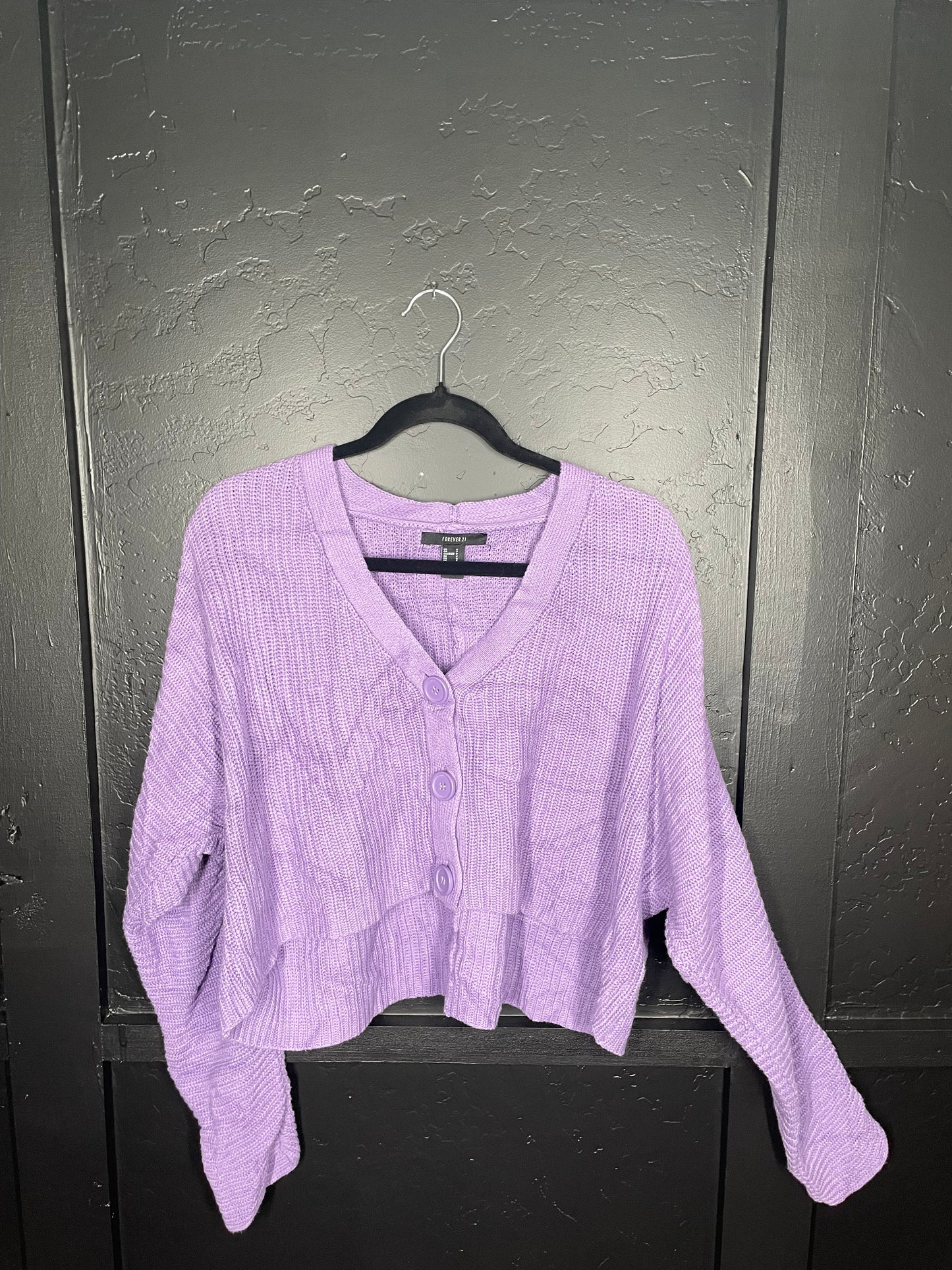 Purple Button Up Sweater
