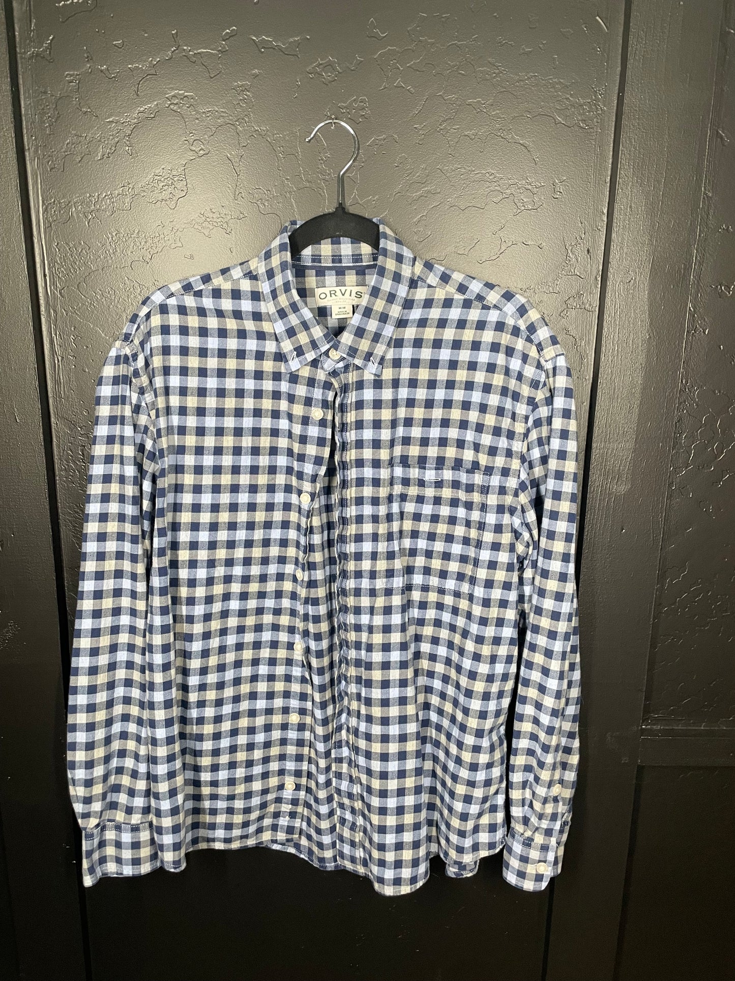 Mens Checkered Button Up
