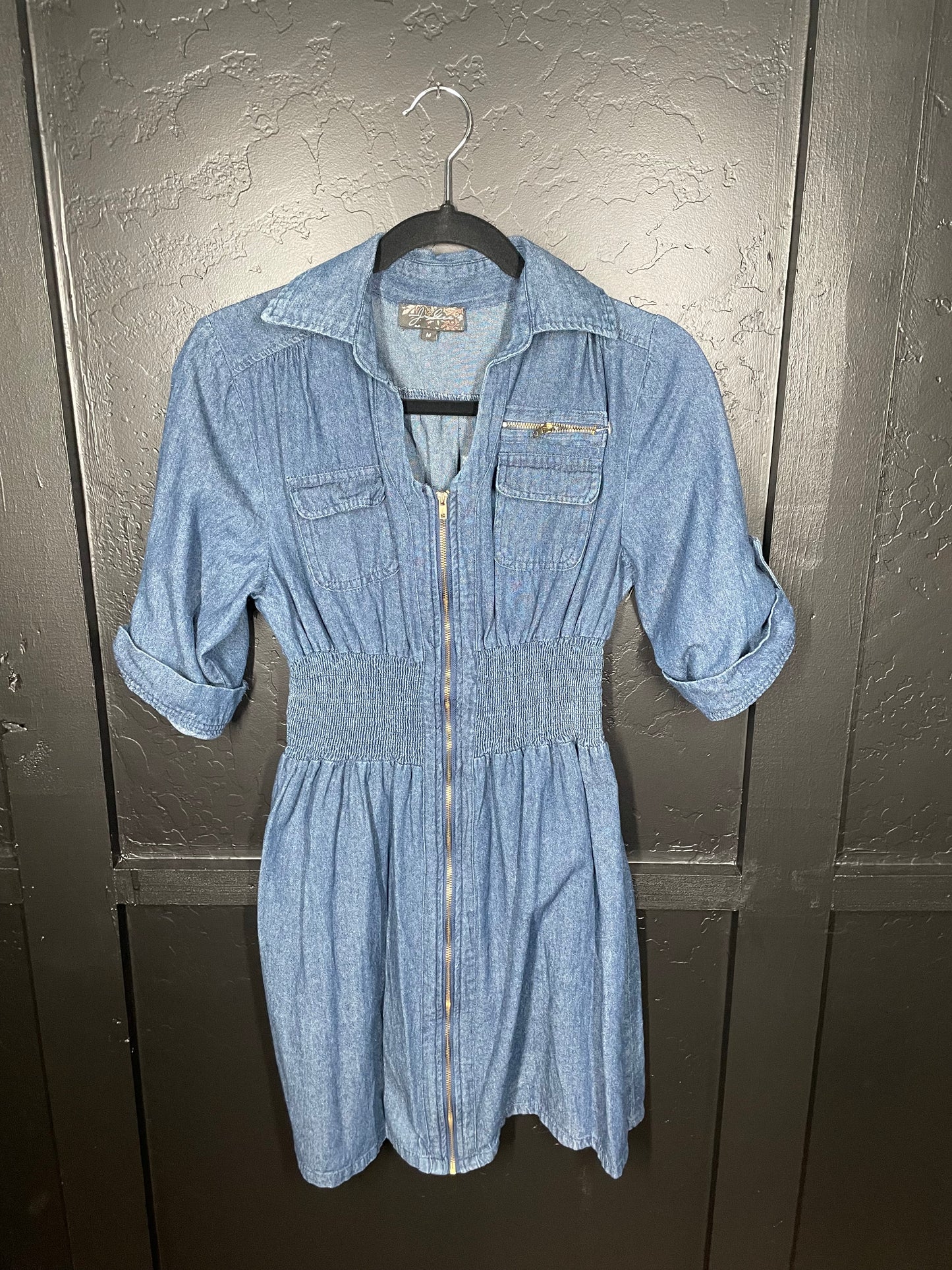 Denim Zip Up Dress