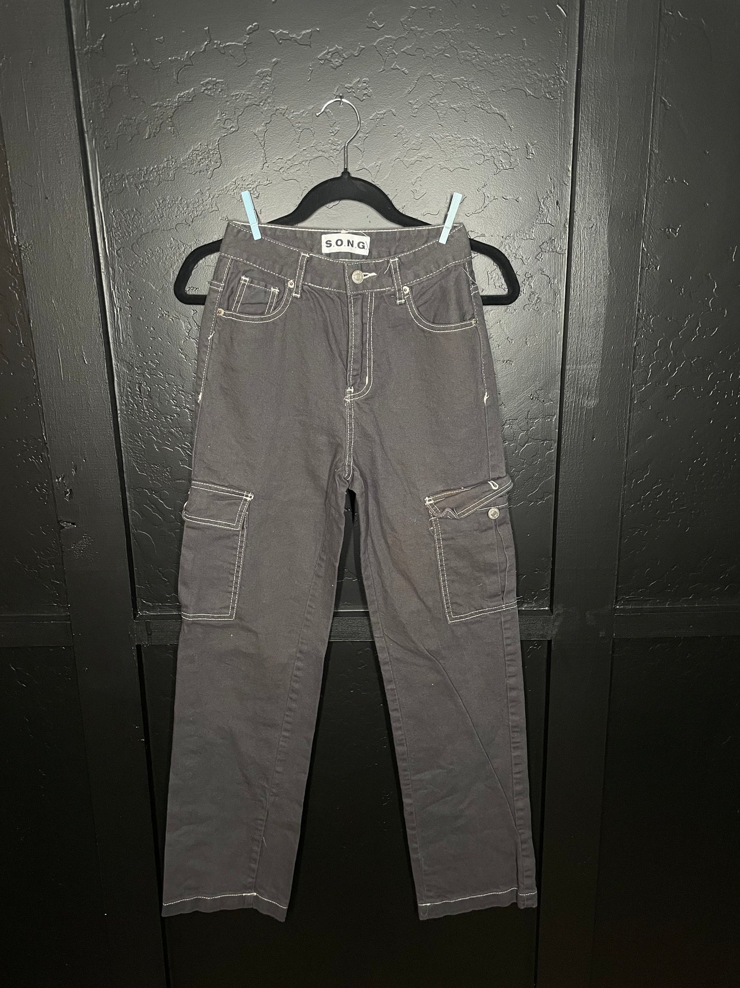 Grey Denim Cargos