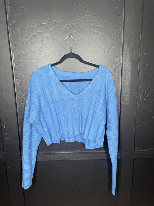 Blue Cropped Sweater