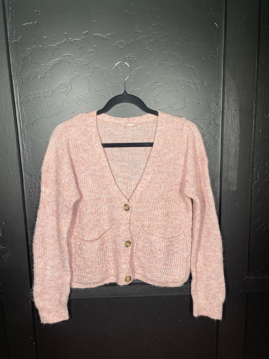 Pink Button Up Sweater
