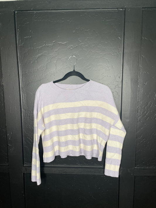 Purple and White Striped Sweater