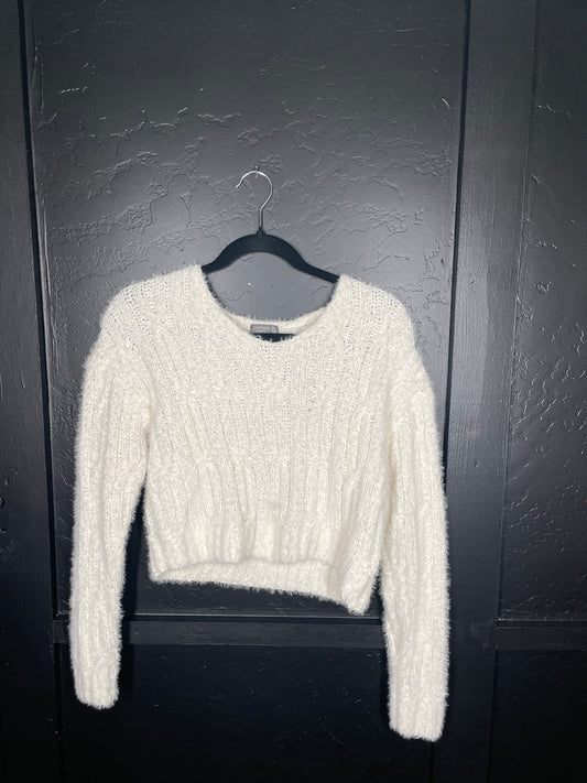 White Cropped Sweater