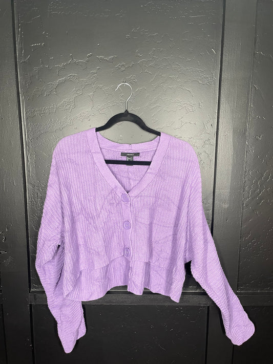 Purple Button Up Sweater