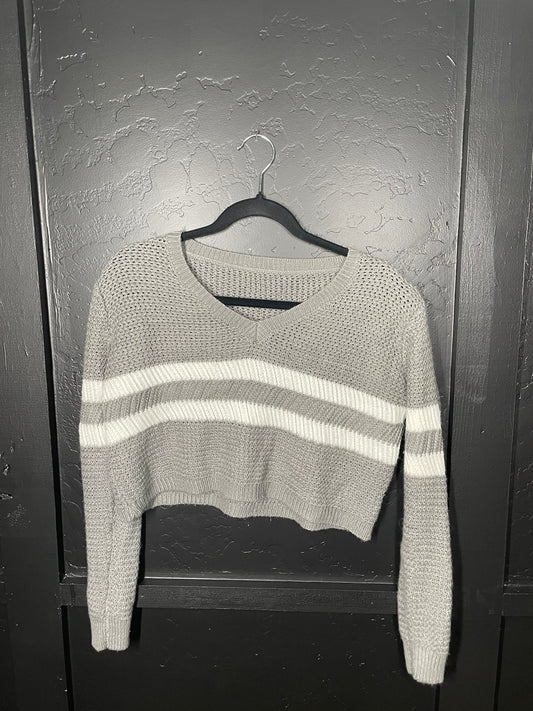 Womens Cropped Stripe Sweater