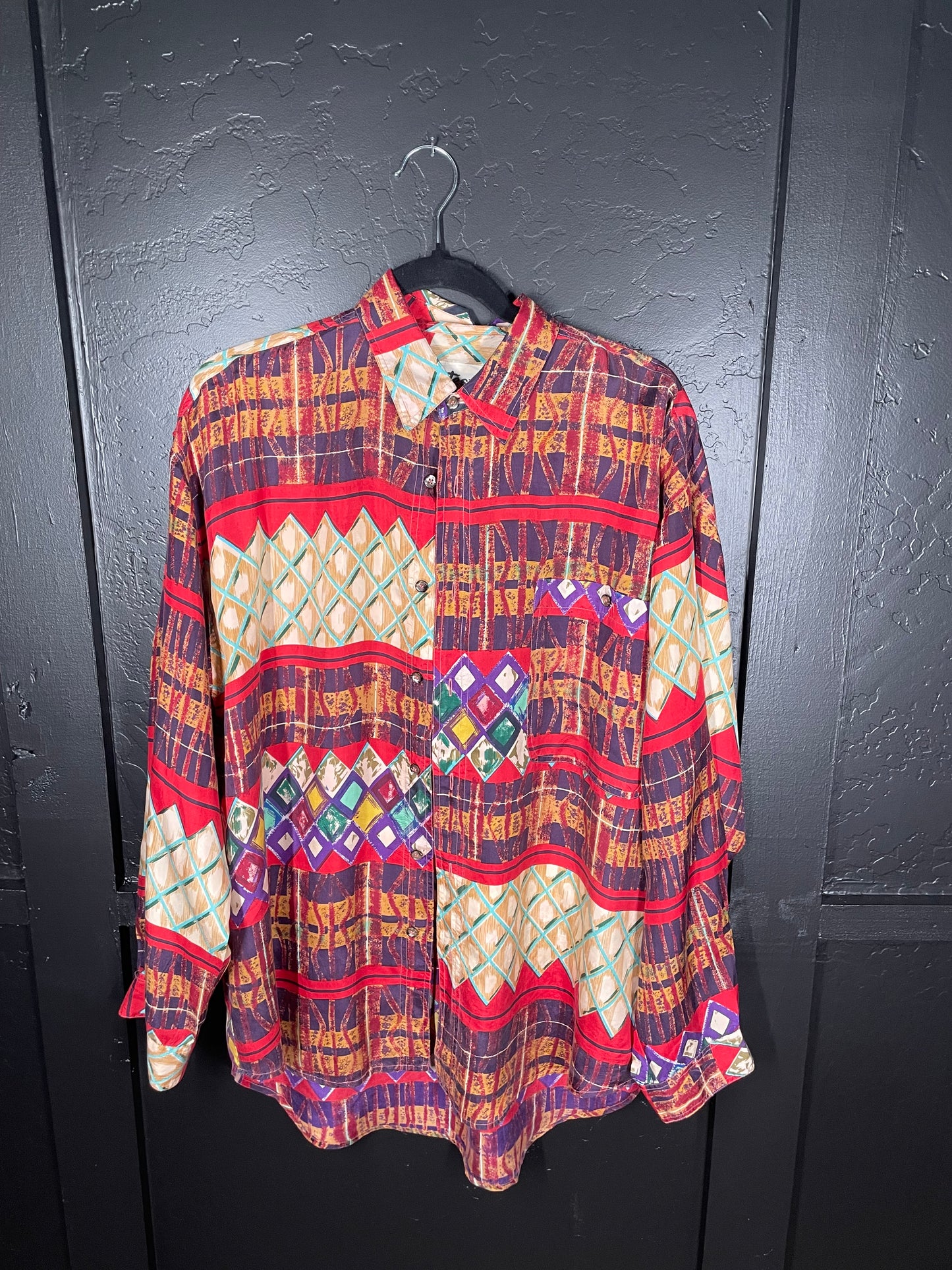 Mens Silk Button Up