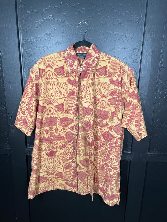 Mens Printed Button Up