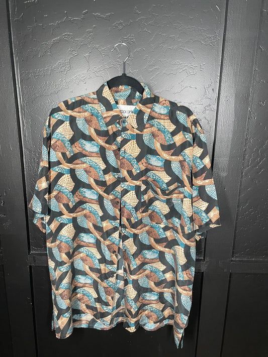Mens Silk Button Up