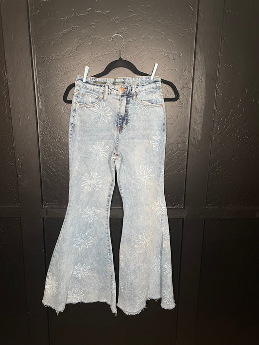 Flower Bell Bottom Jeans