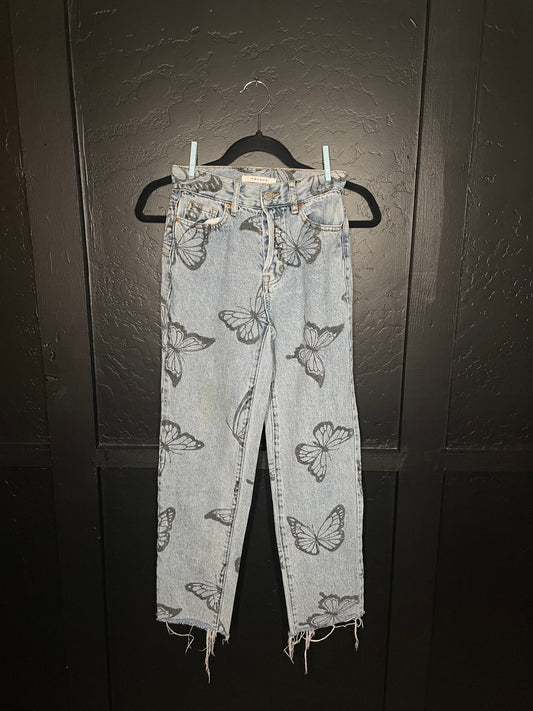 Girls Butterfly Denim Jeans